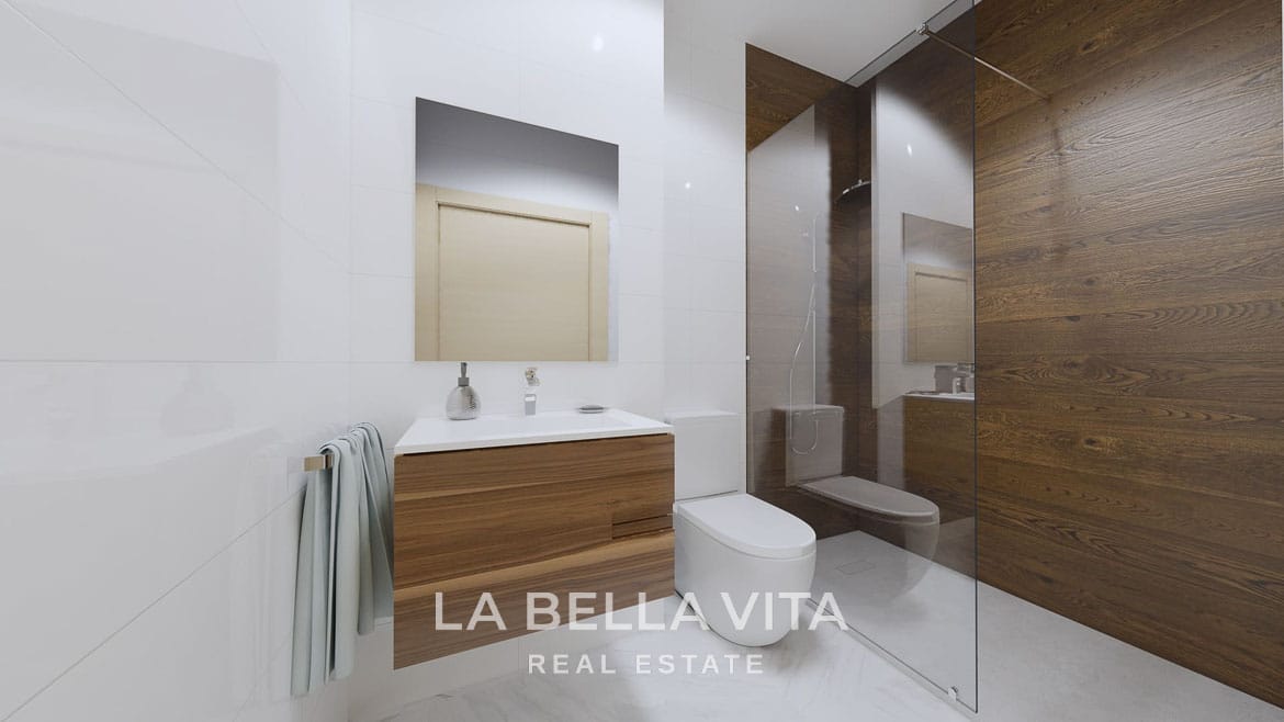 Affordable New Build Frontline Golf Properties with Garages for sale on La Serena Golf in Los Alcázares, Murcia