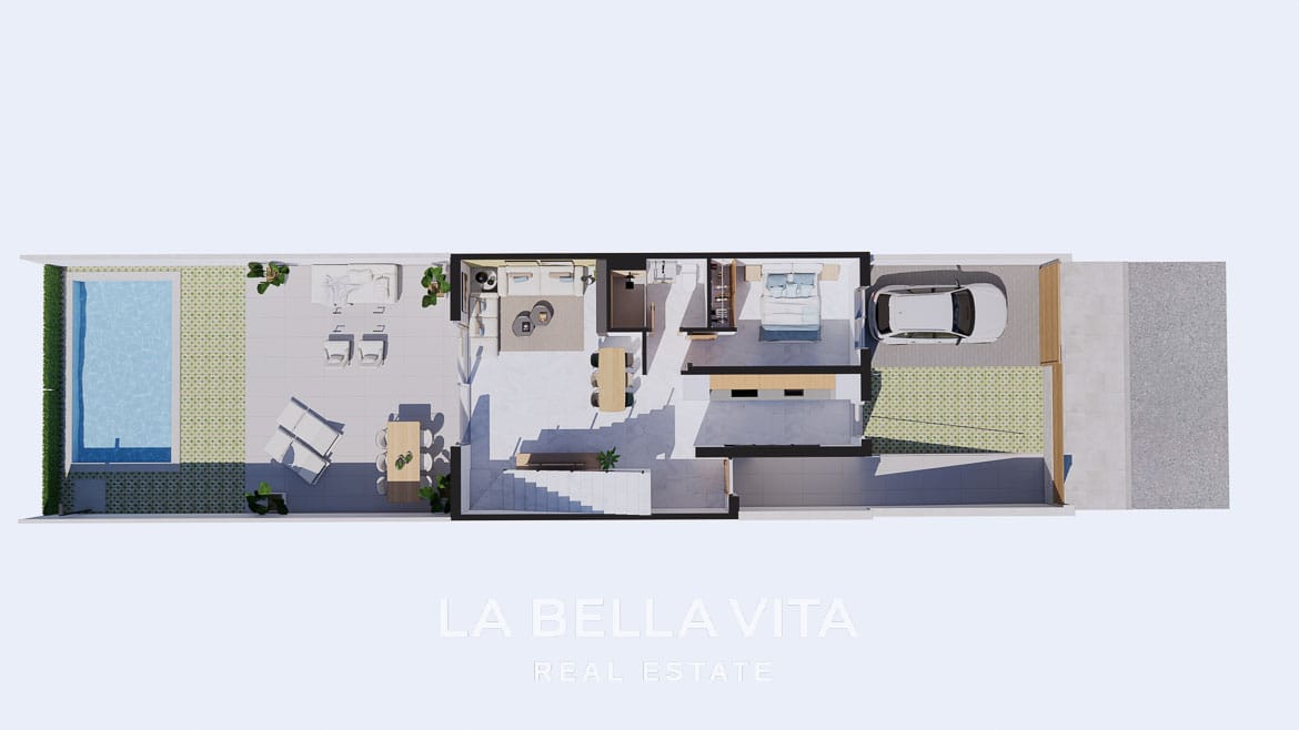 Affordable New Build Frontline Golf Properties with Garages for sale on La Serena Golf in Los Alcázares, Murcia