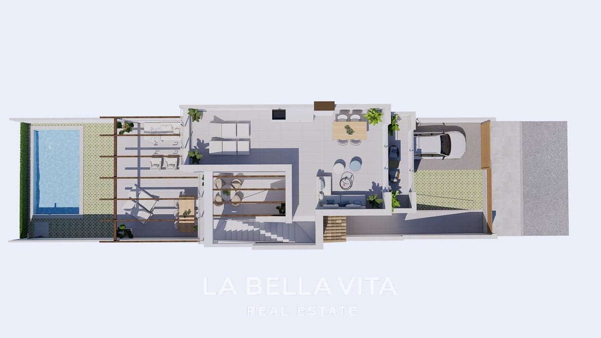 Affordable New Build Frontline Golf Properties with Garages for sale on La Serena Golf in Los Alcázares, Murcia