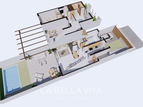 Affordable New Build Frontline Golf Properties with Garages for sale on La Serena Golf in Los Alcázares, Murcia