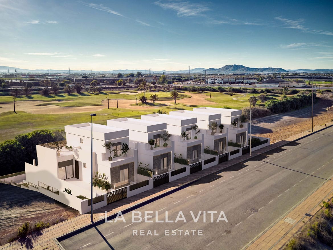 New Build Semi-Detached Villas with Private Pools and Garages for sale on La Serena Golf in Los Alcázares, Murcia