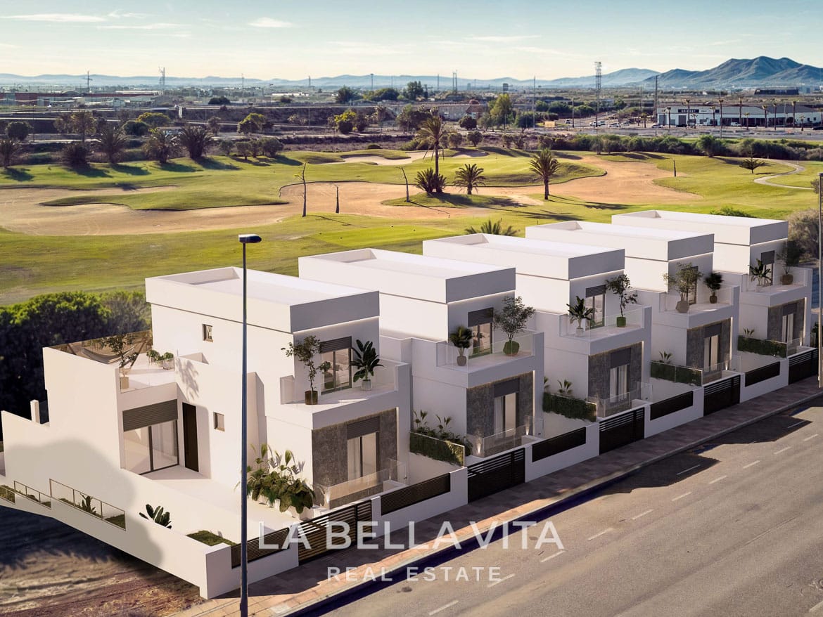 New Build Semi-Detached Villas with Private Pools and Garages for sale on La Serena Golf in Los Alcázares, Murcia