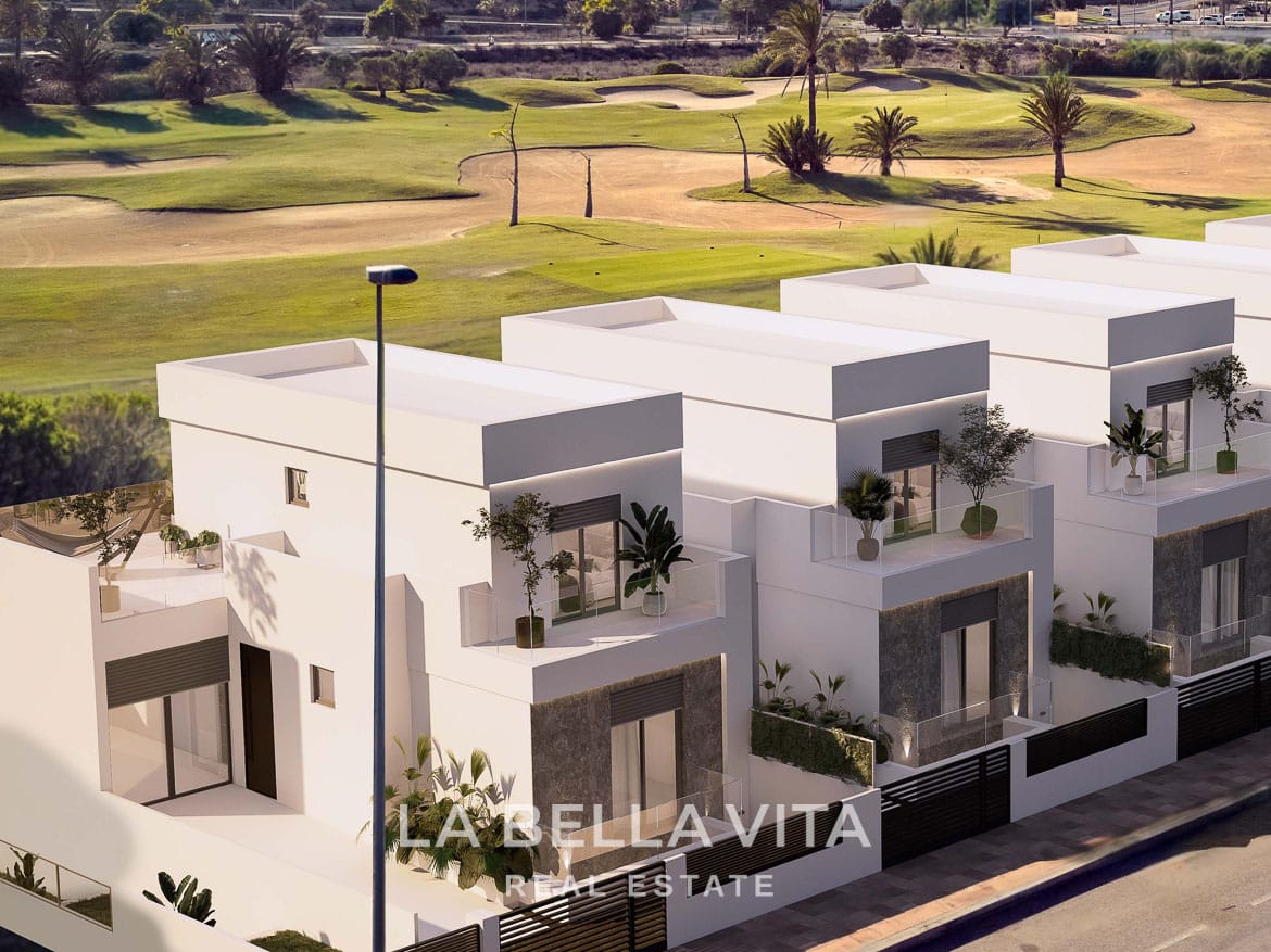 New Build Semi-Detached Villas with Private Pools and Garages for sale on La Serena Golf in Los Alcázares, Murcia