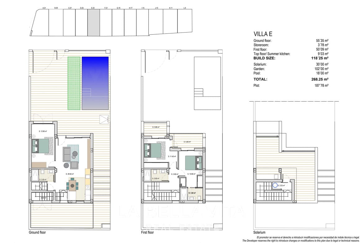 Exclusive New Build Villas with Private Pools for sale just 150 m from the Beach in Los Alcázares, Murcia