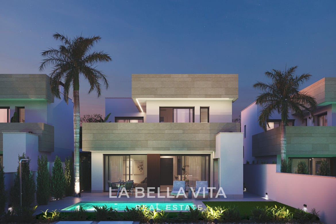 Exceptional New Build Villas with Private Pools near the Beach for sale in Santiago de la Ribera, Murcia