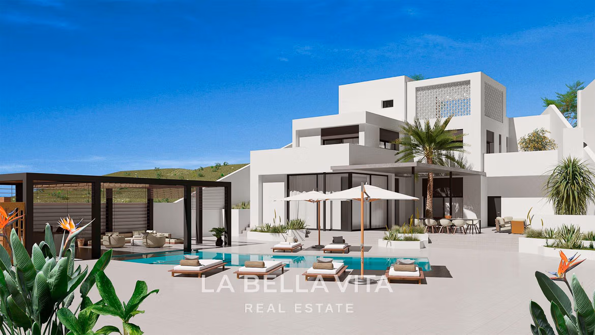 Stunning New Build Mediterranean Villa with Pool just 3 km from the Beach in La Marina Urbanisation, Alicante-01 Stunning New Build Mediterranean Villa with Pool just 3 km from the Beach in La Marina Urbanisation, Alicante
