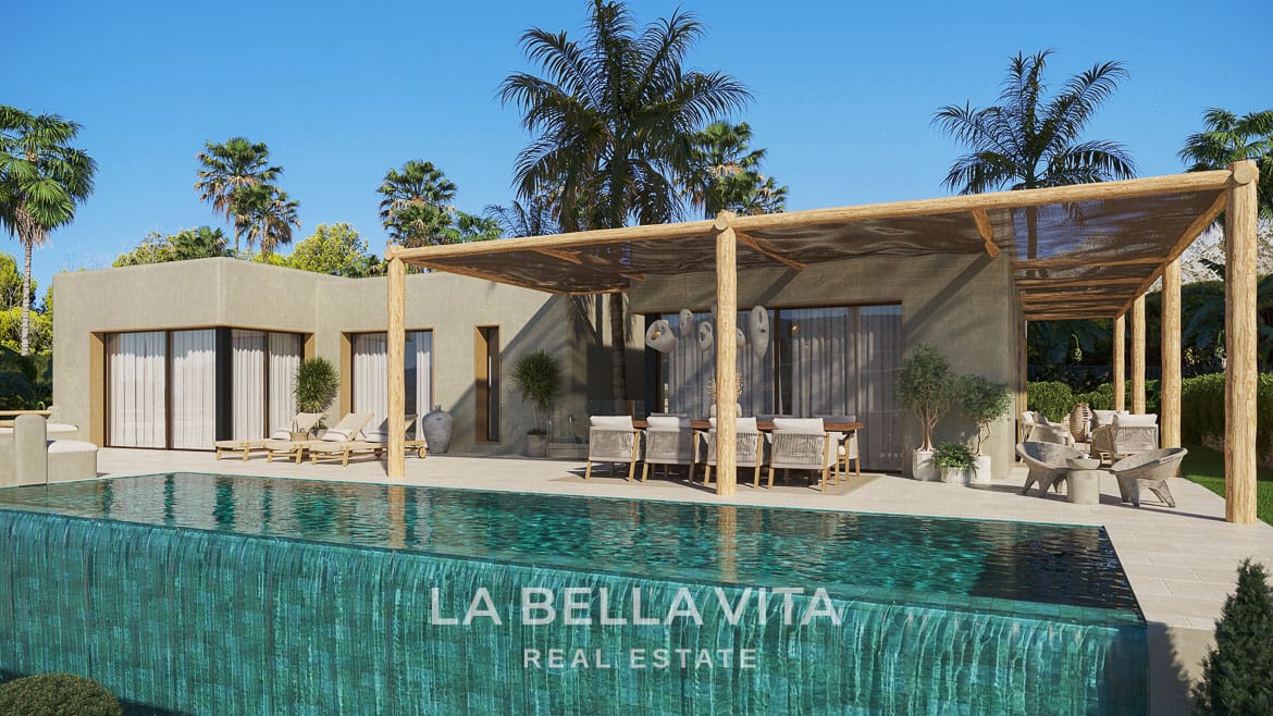 New build Mediterranean Villa for sale in Javea with Infinity Pool, Organic Design and Montgo Views