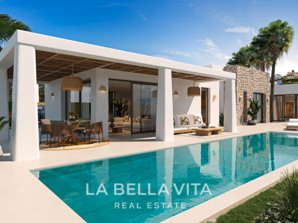 New Build Single-Storey Ibiza Style Villa for sale in Javea, Alicante