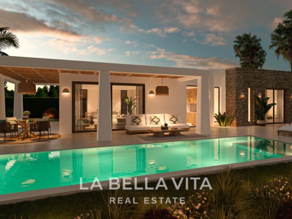 New Build Single-Storey Ibiza Style Villa for sale in Javea, Alicante