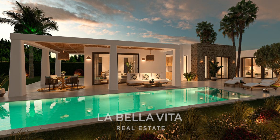 New Build Single-Storey Ibiza Style Villa for sale in Javea, Alicante