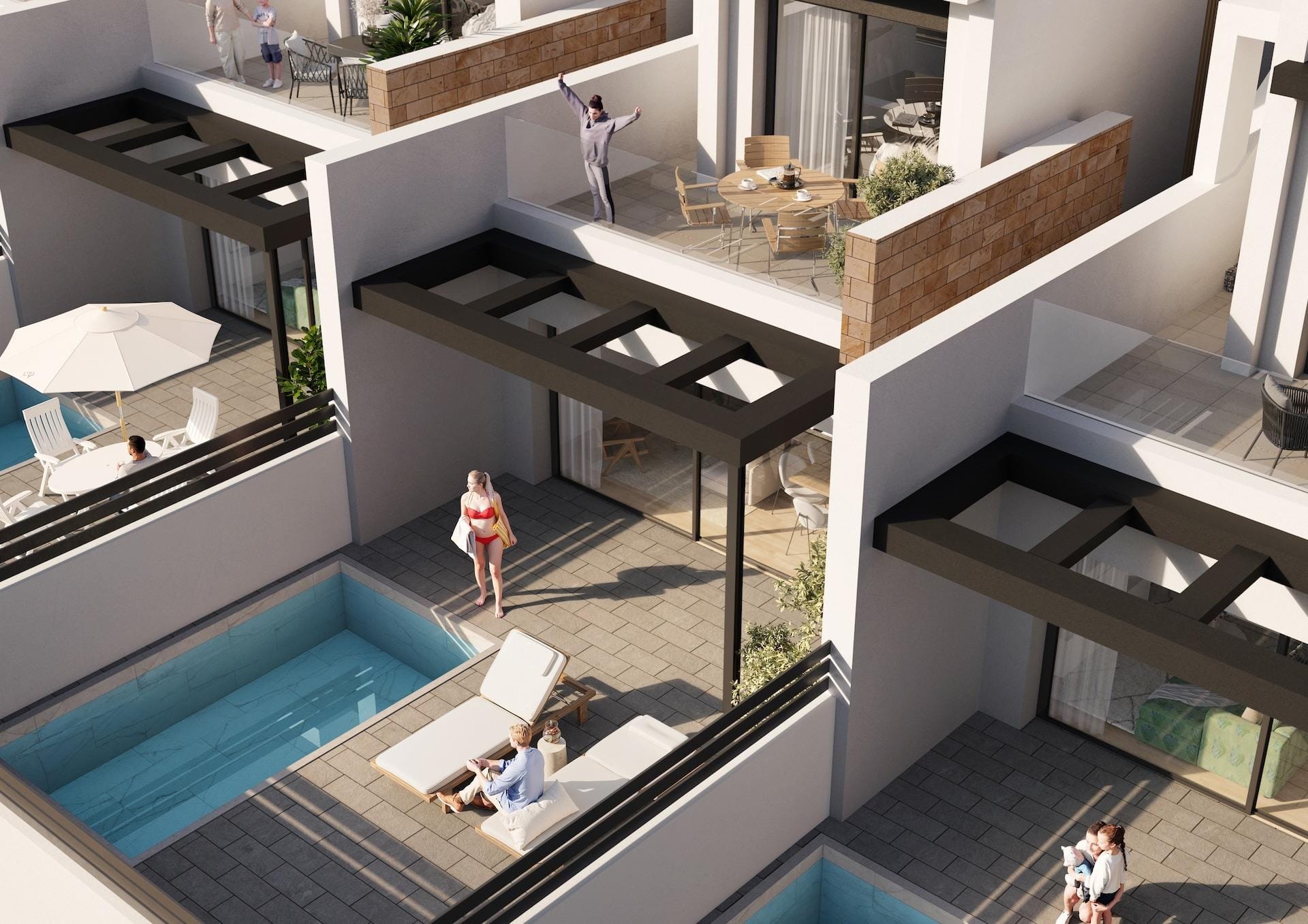 New Build Villas with Private Pool by the sea for sale in Aguas Nuevas, Torrevieja