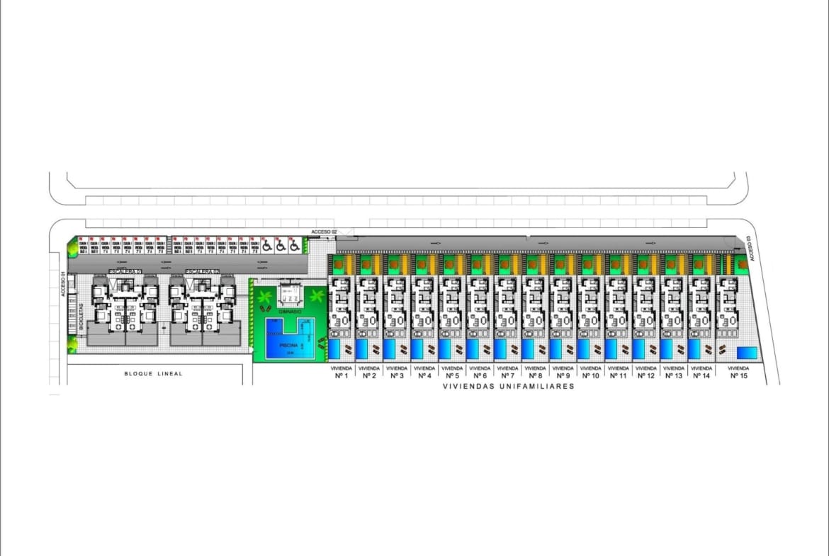 New Build South Facing Apartments for sale in Aguas Nuevas, Torrevieja general plan