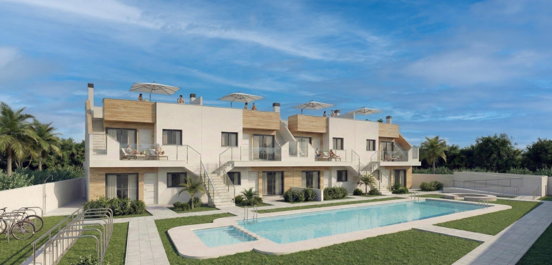 Modern Apartments and Penthouses with Solarium in San Javier Near Mar Menor in pueblo