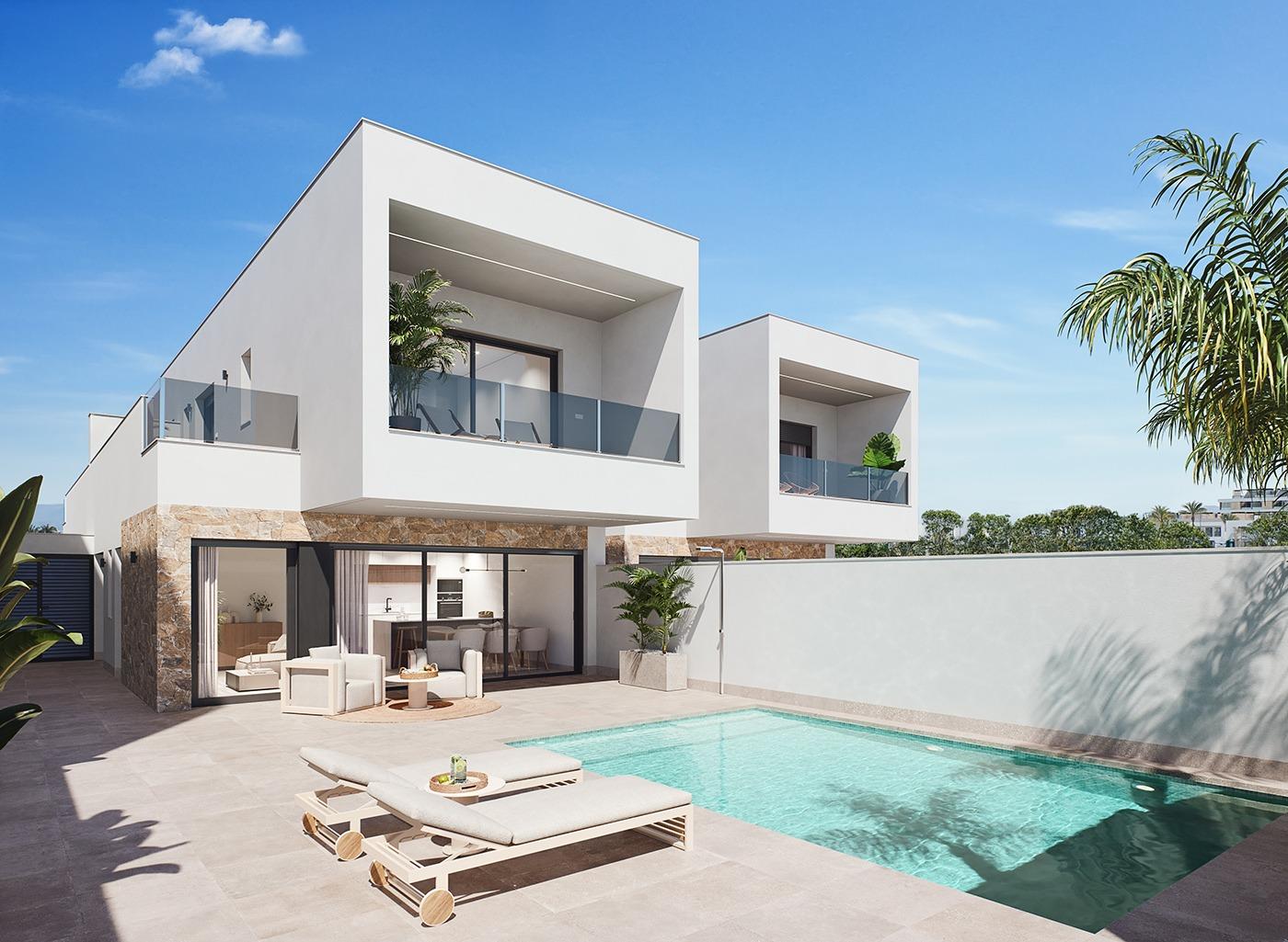 Modern New Build Villas with private pool for sale in San Pedro del Pinatar