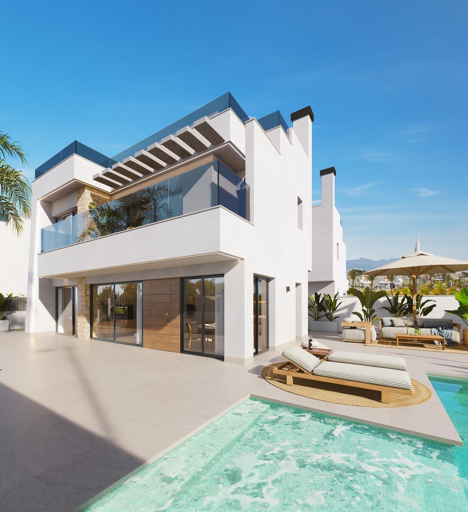 4 Bedroom New Build Houses with Garage for Sale at Santa Rosalía Lake & Life Resort, Murcia