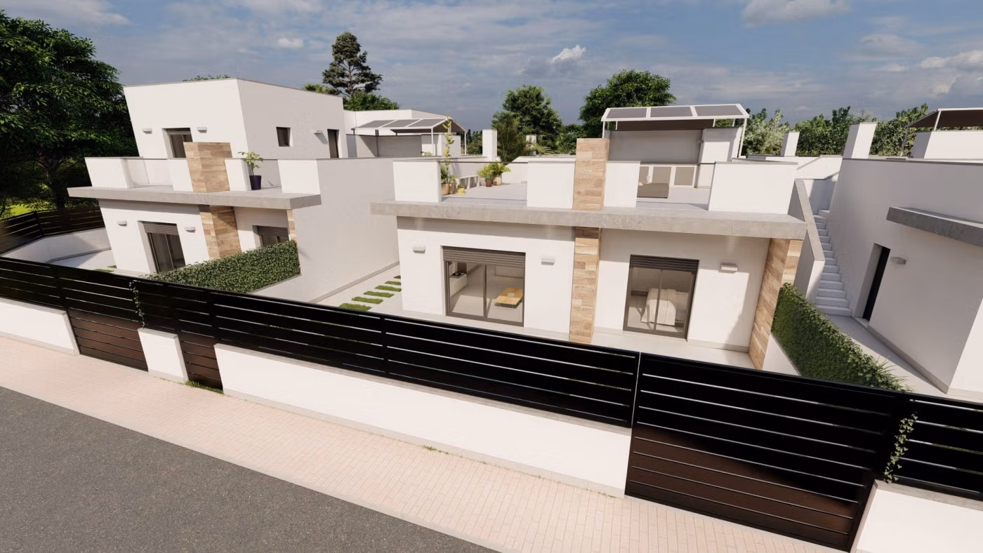 NEW-BUILD-SEMI-DETACHED-VILLAS-IN-ROLDAN-19 Нова ъглова вила с частен басейн за продажба в El Alba Mediterranean Resort, Ролдан, Мурсия