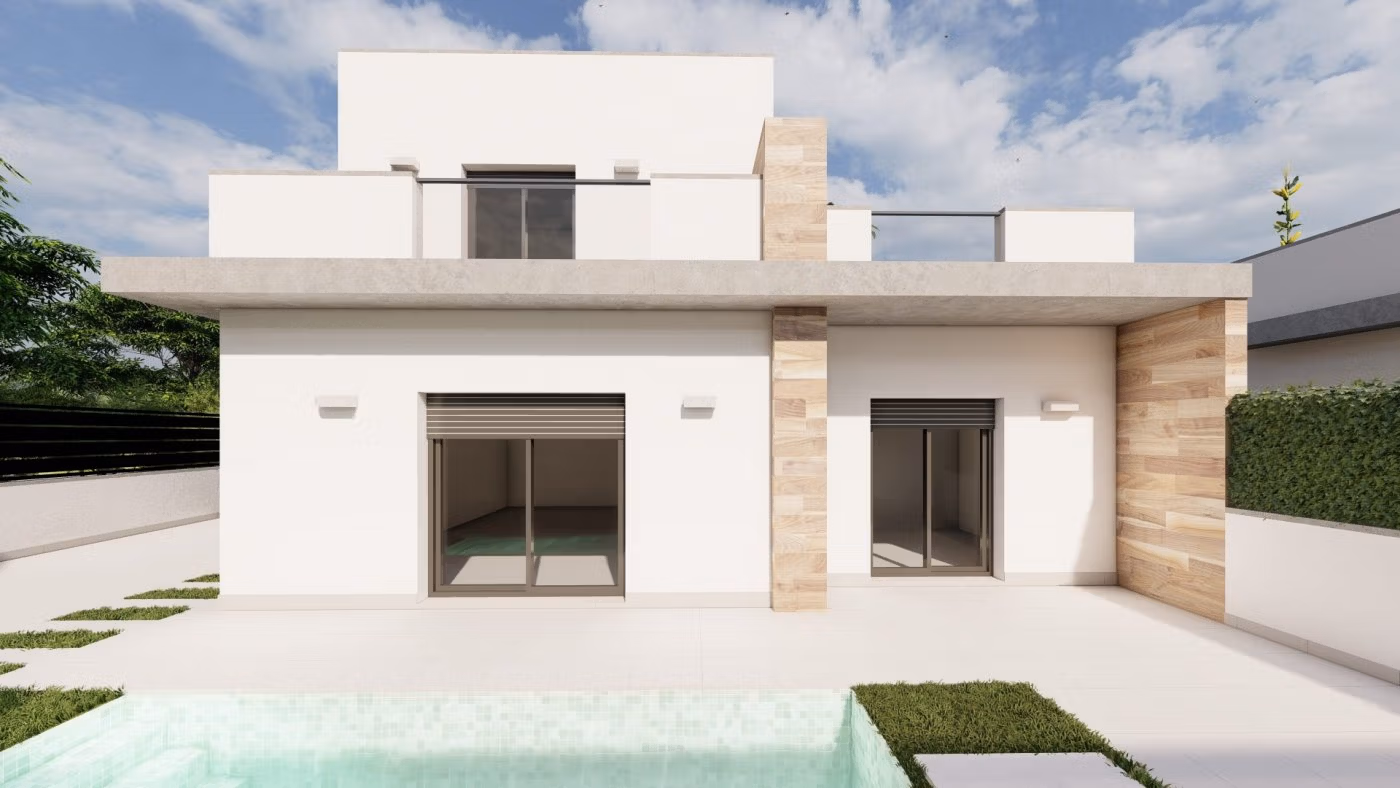 NEW-BUILD-SEMI-DETACHED-VILLAS-IN-ROLDAN-2 Нова ъглова вила с частен басейн за продажба в El Alba Mediterranean Resort, Ролдан, Мурсия