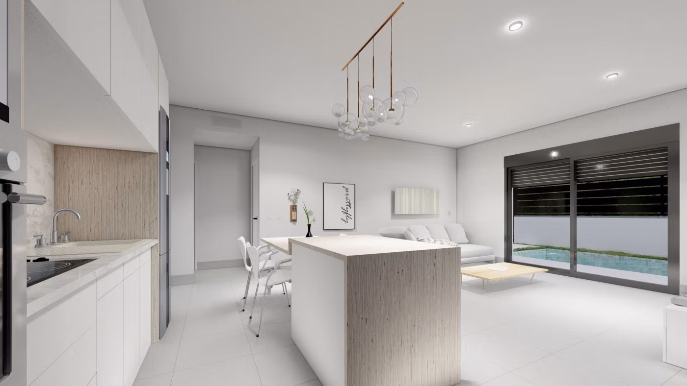 NEW-BUILD-SEMI-DETACHED-VILLAS-IN-ROLDAN-5 Нова ъглова вила с частен басейн за продажба в El Alba Mediterranean Resort, Ролдан, Мурсия