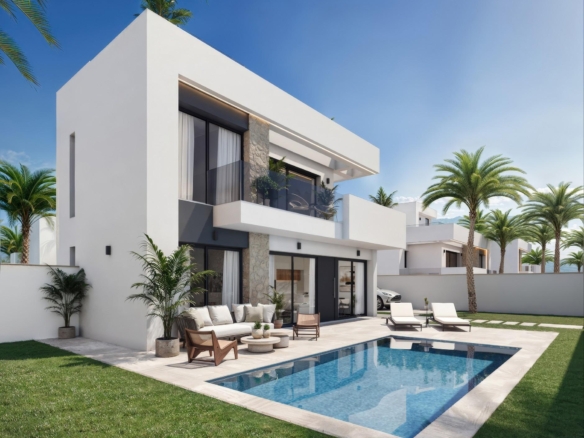 New Build Luxury Villas with Basement for Sale in Santa Rosalia Lake & Life Resort, Murcia