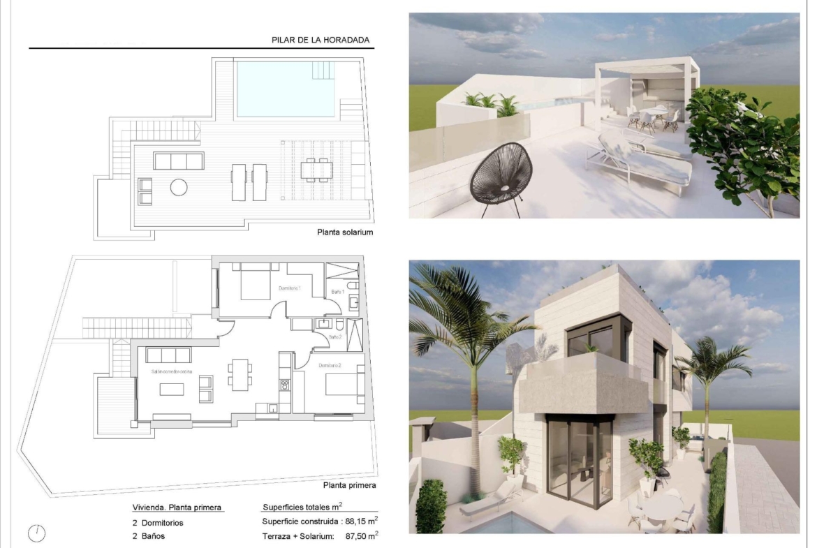 New Build Top Floor Apartment with Private Solarium and Pool for Sale in Pilar de la Horadada