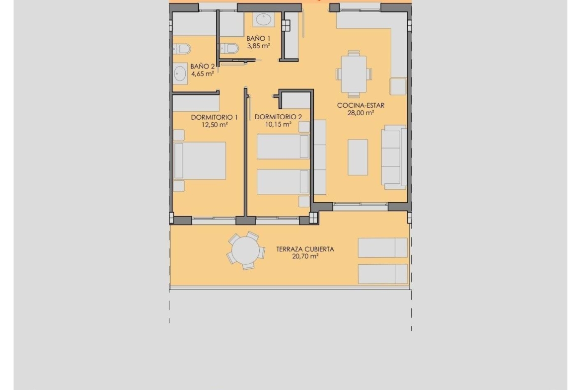 New Build 2 Bedroom Apartment for Sale in La Serena Golf, Los Alcázares