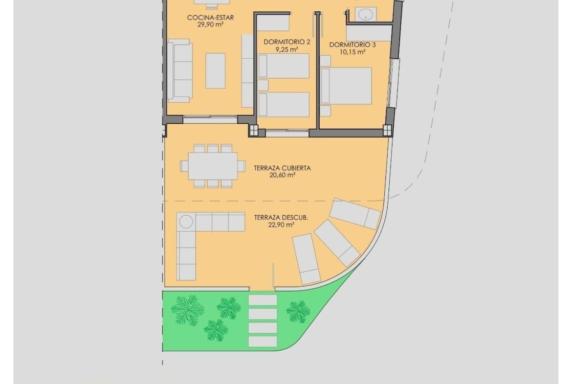 New Build 3 Bedroom Ground Floor Apartment for Sale in La Serena Golf, Los Alcázares