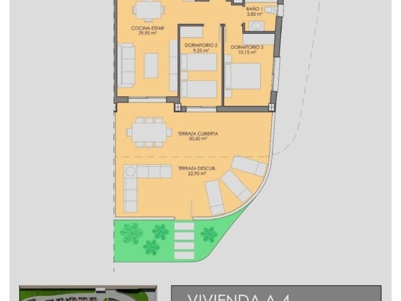 New Build 3 Bedroom Ground Floor Apartment for Sale in La Serena Golf, Los Alcázares