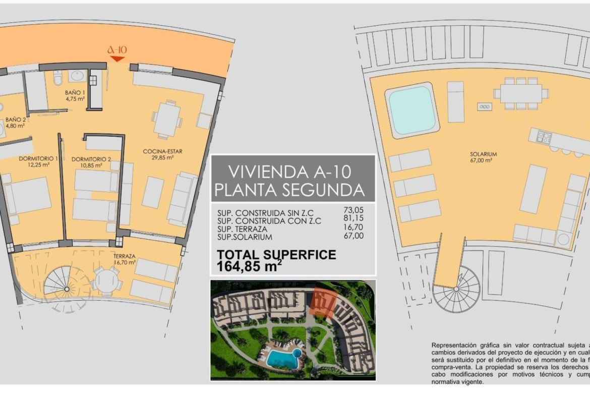 New Build 2 Bedroom Penthouse Apartment with Solarium for Sale in La Serena Golf, Los Alcázares