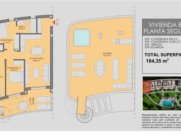 New Build 3 Bedroom Penthouse Apartment with Solarium for Sale in La Serena Golf, Los Alcázares