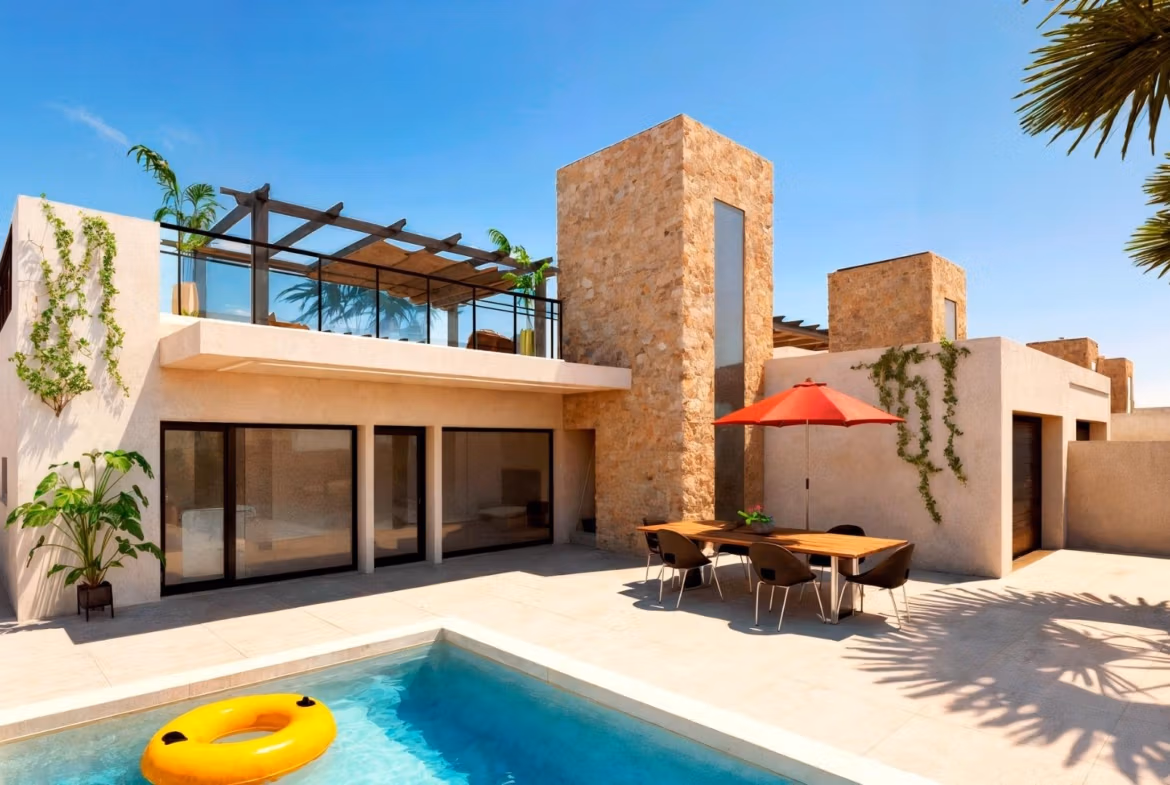 Nieuwbouw villa met 3 slaapkamers en garage en privézwembad te koop in Fuente Álamo, Murcia