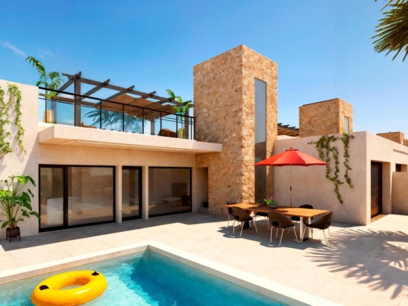 Villa neuve de 3 chambres avec garage et piscine privée à vendre à Fuente Álamo, Murcie