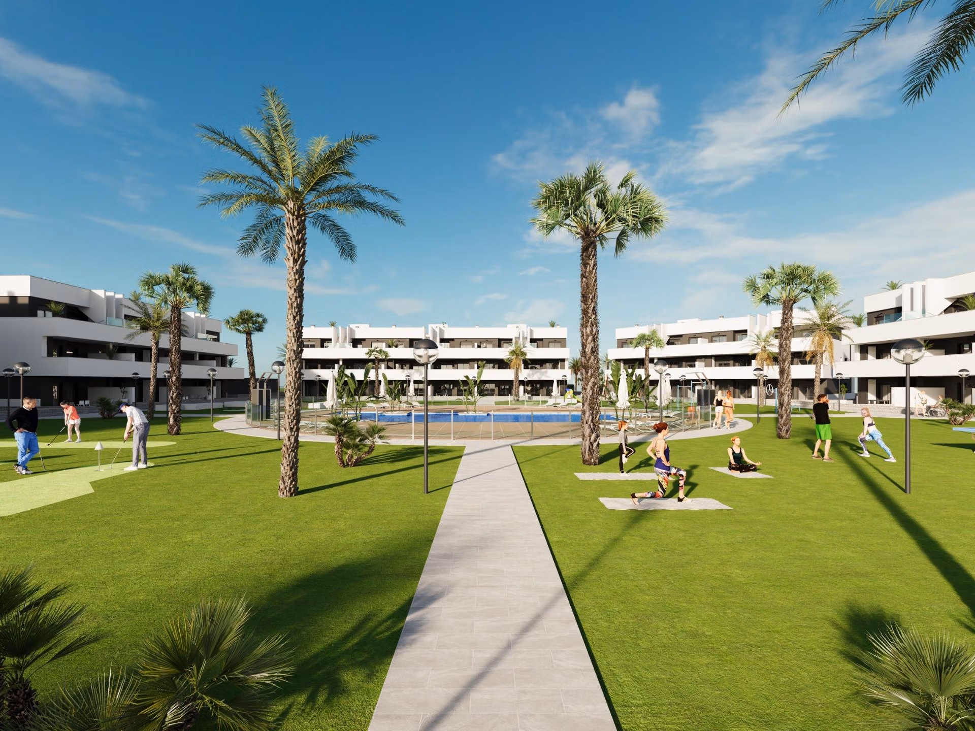 New-Build-Tourist-Licensed-Apartments-with-Lagoon-Views-in-El-Raso-Guardamar-del-Segura-4 2 slaapkamers toeristenappartement op de bovenste verdieping met privé zonnestudio te koop in El Raso