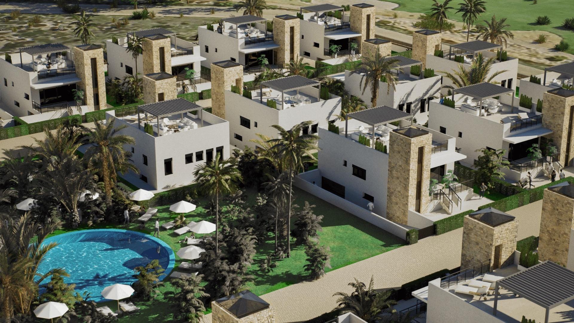 New-Build-Villas-in-Camposol-Golf-Mazarron-Murcia-with-Private-Solarium-and-Basement-5 Modern New Build 3 Bedroom Villa with Solarium and Basement for Sale in Camposol Golf, Mazarrón