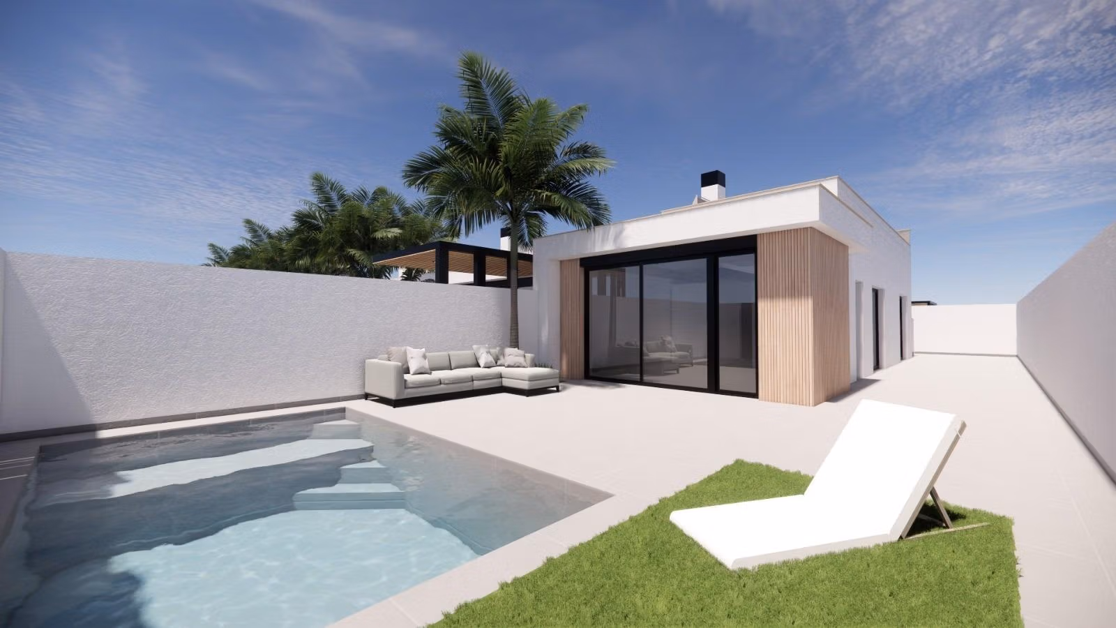 New Build 3 Bedroom Single Level Villas for Sale Near La Serena Golf, Los Alcazares