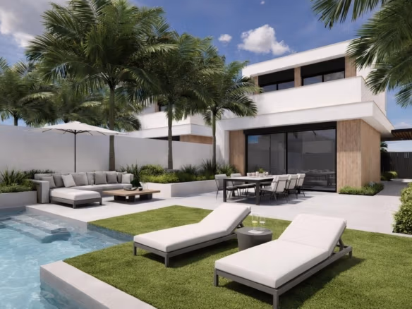 Nieuwbouw 3-slaapkamer villa's met privézwembad te koop nabij La Serena Golf, Los Alcázares