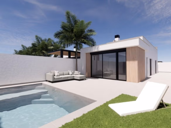 Nouvelles villas de deux chambres avec piscine privée à vendre près de La Serena Golf, Los Alcázares