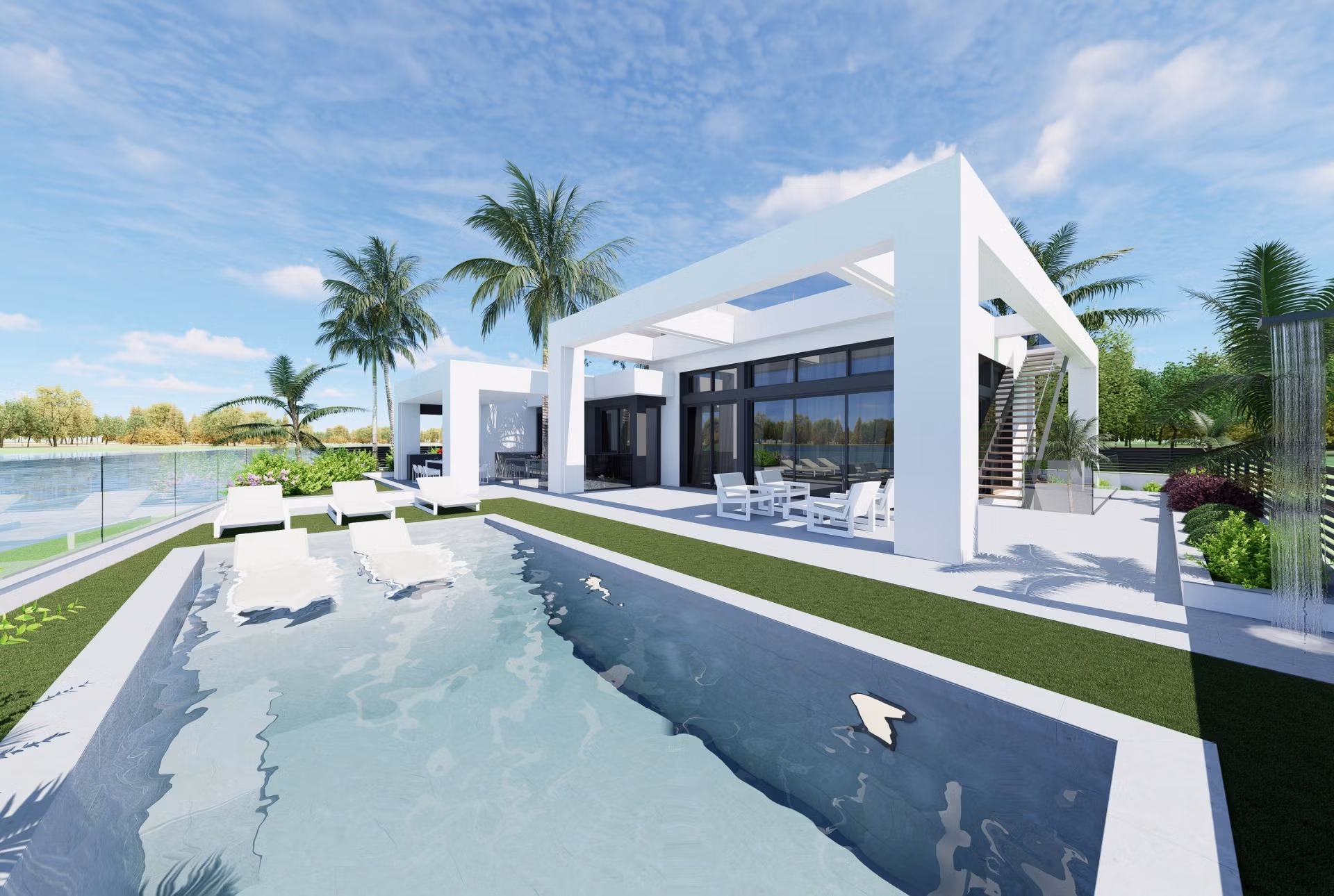 Lujosas villas en Frontline Lake en venta en Santa Rosalía Lake Resort, Murcia