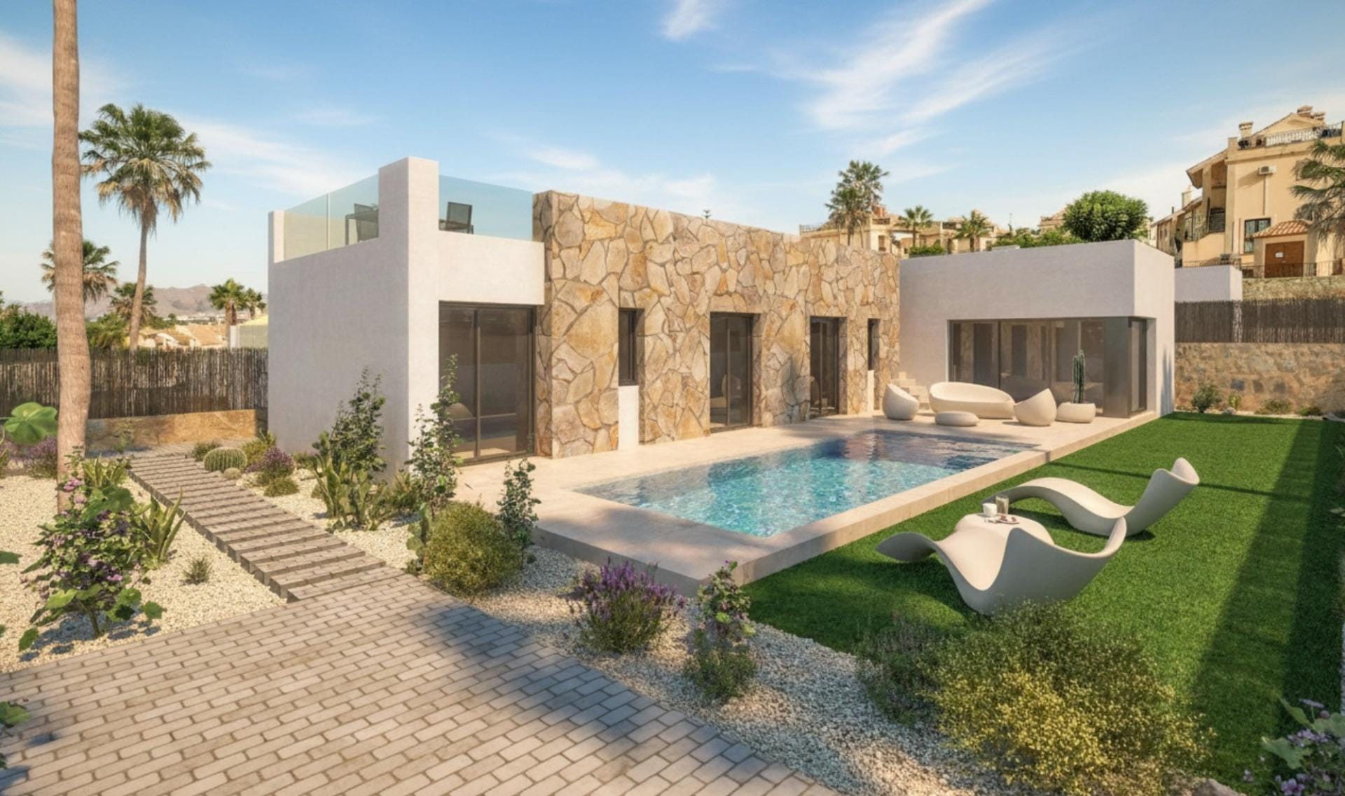 Luxury Mediterranean New Build Villas with Private Pool Next to La Finca Golf for Sale in Algorfa