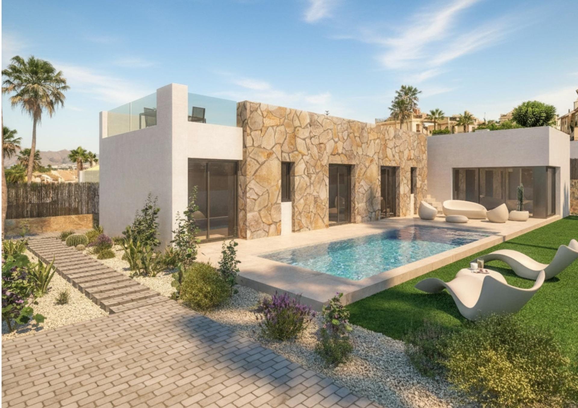 Luxury Mediterranean New Build Villas with Private Pool Next to La Finca Golf for Sale in Algorfa