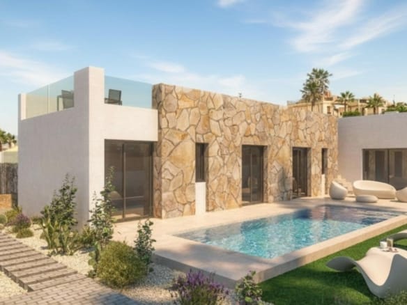 Luxuriöse mediterrane Neubauvillen mit privatem Pool neben La Finca Golf zum Verkauf in Algorfa