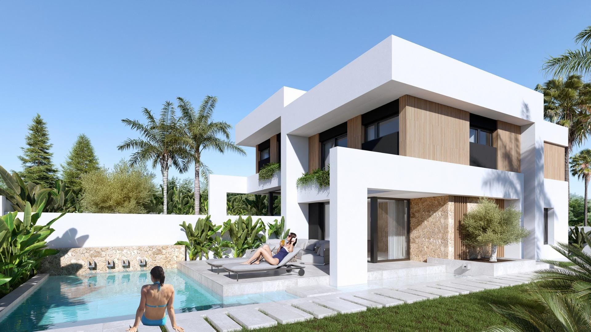 Modern Semi Detached Villas with Private Pool in Las Filipinas-Orihuela Costa in Las Filipinas