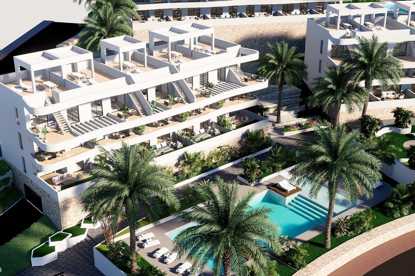 NEW-BUILD-RESIDENTIAL-COMPLEX-IN-FINESTRAT-3 Stunning New Build 2 Bedroom Penthouse with Solarium for Sale in Puig Campana Golf, Finestrat