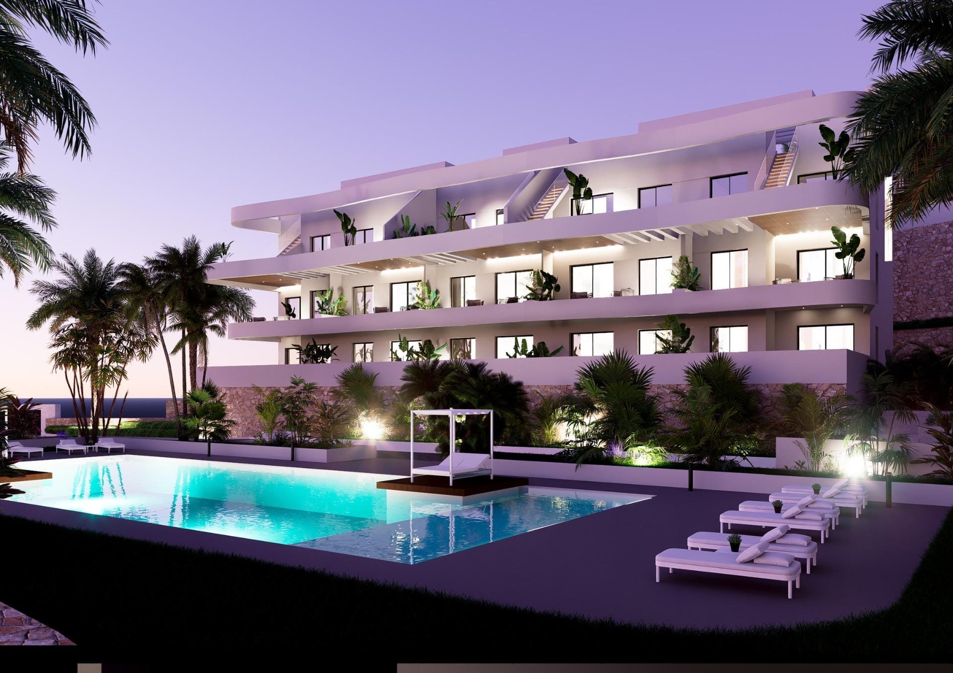 Modern New Build 2 Bedroom Ground Floor Apartment with Garden for Sale in Puig Campana Golf, Finestrat