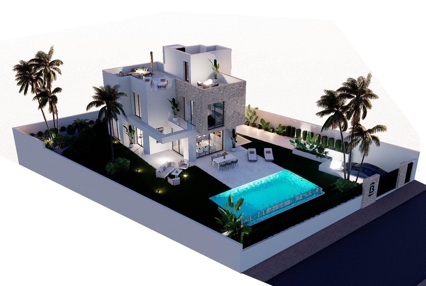 New Build 3 Bedroom Independent Villa with Private Pool and Solarium for Sale in Finestrat, Alicante