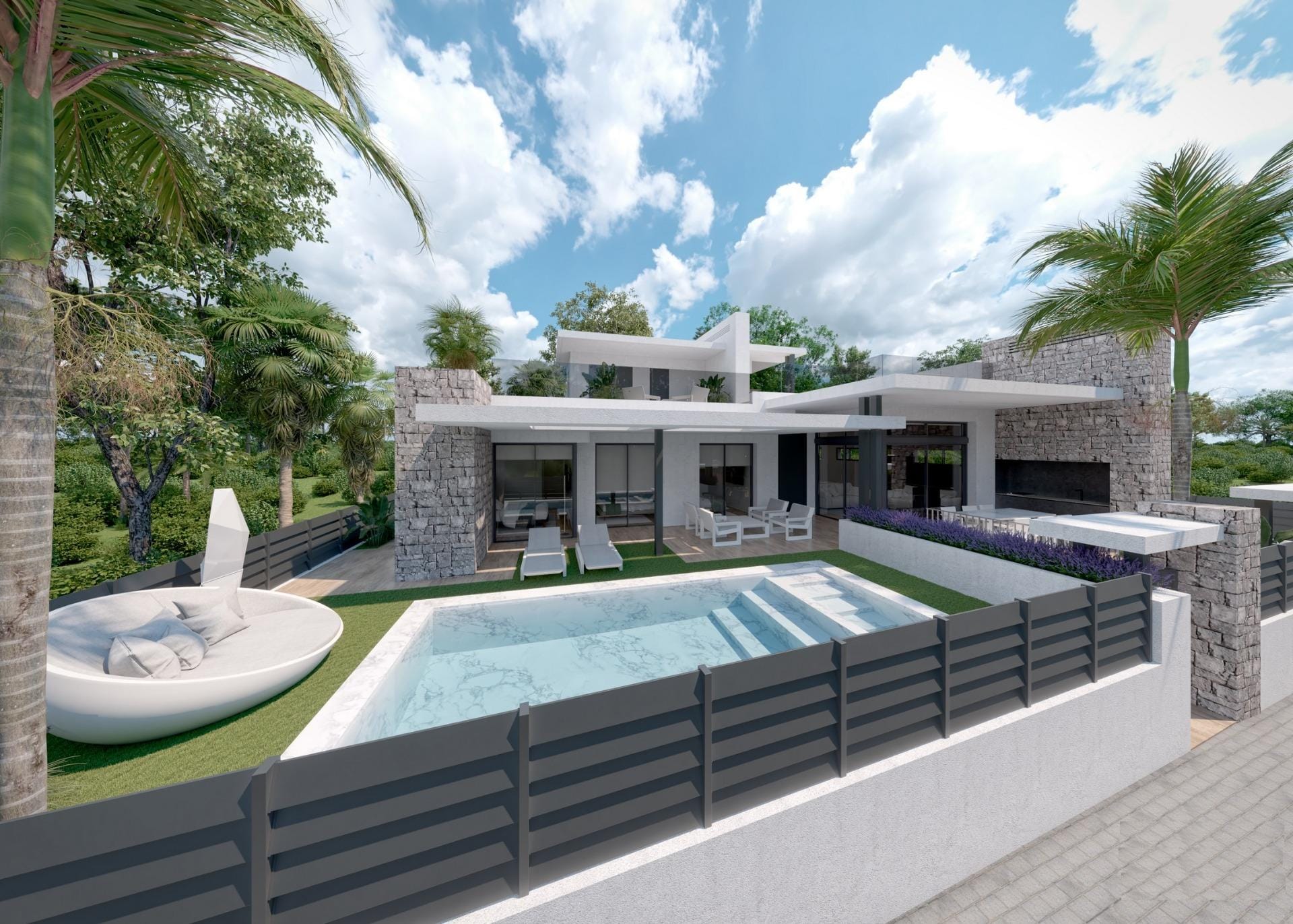 New Build 3 Bedroom Independent Villa with Private Pool, Basement and Solarium for Sale in Santa Rosalia Resort, Murcia