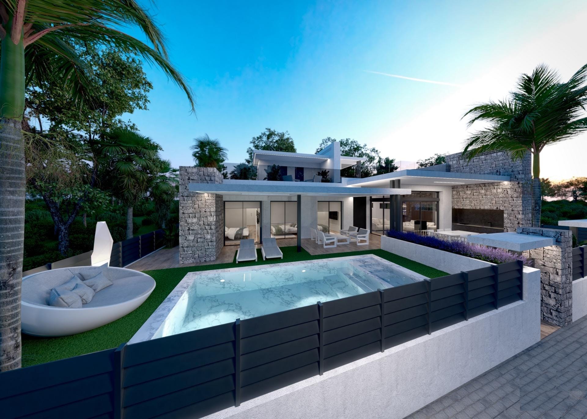New Build 3 Bedroom Independent Villa with Private Pool, Basement and Solarium for Sale in Santa Rosalia Resort, Murcia