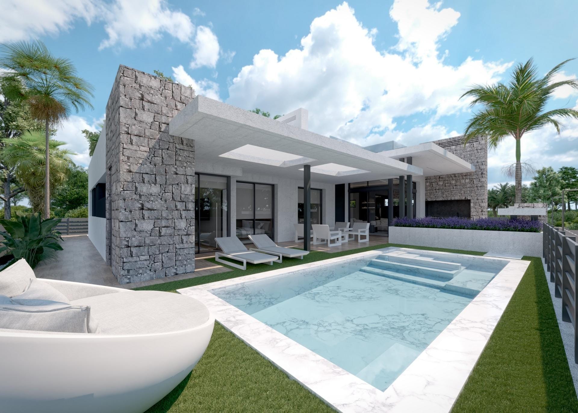 New Build 3 Bedroom Independent Villa with Private Pool, Basement and Solarium for Sale in Santa Rosalia Resort, Murcia