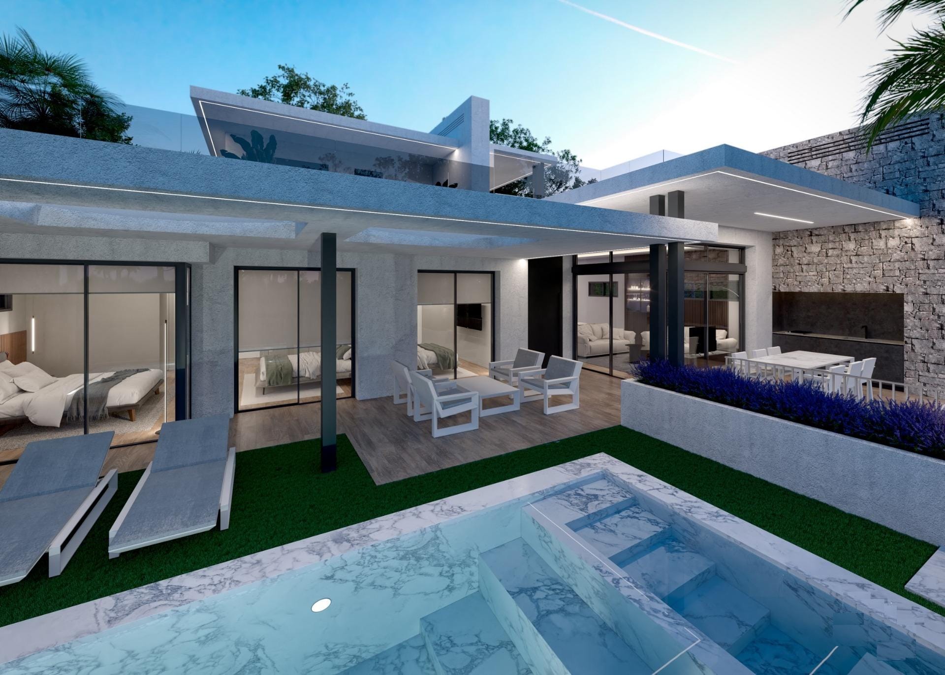 New Build 3 Bedroom Independent Villa with Private Pool, Basement and Solarium for Sale in Santa Rosalia Resort, Murcia