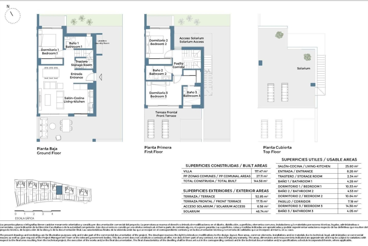 New Build Semi-Detached Villas for Sale in Corvera Hills Golf, Murcia