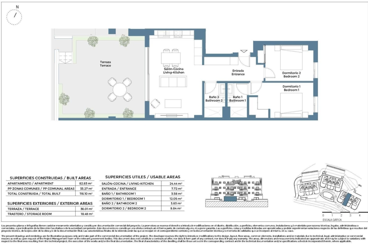 New Build 2 and 3 bedroom Apartments for Sale in Corvera Hills Golf, Murcia, Spain